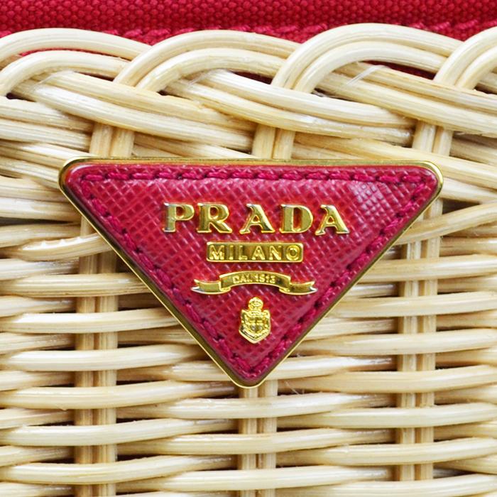 PRADA プラダ かごバッグ ウィッカー キャンバス カナパ PRADA プラダ かごバッグ ウィッカー キャンバス カナパ