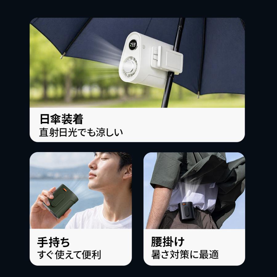 卓上＆腰掛け＆首掛け＆手持ち」 LOMAYA 多機能扇風機 1台4役 4800mAh