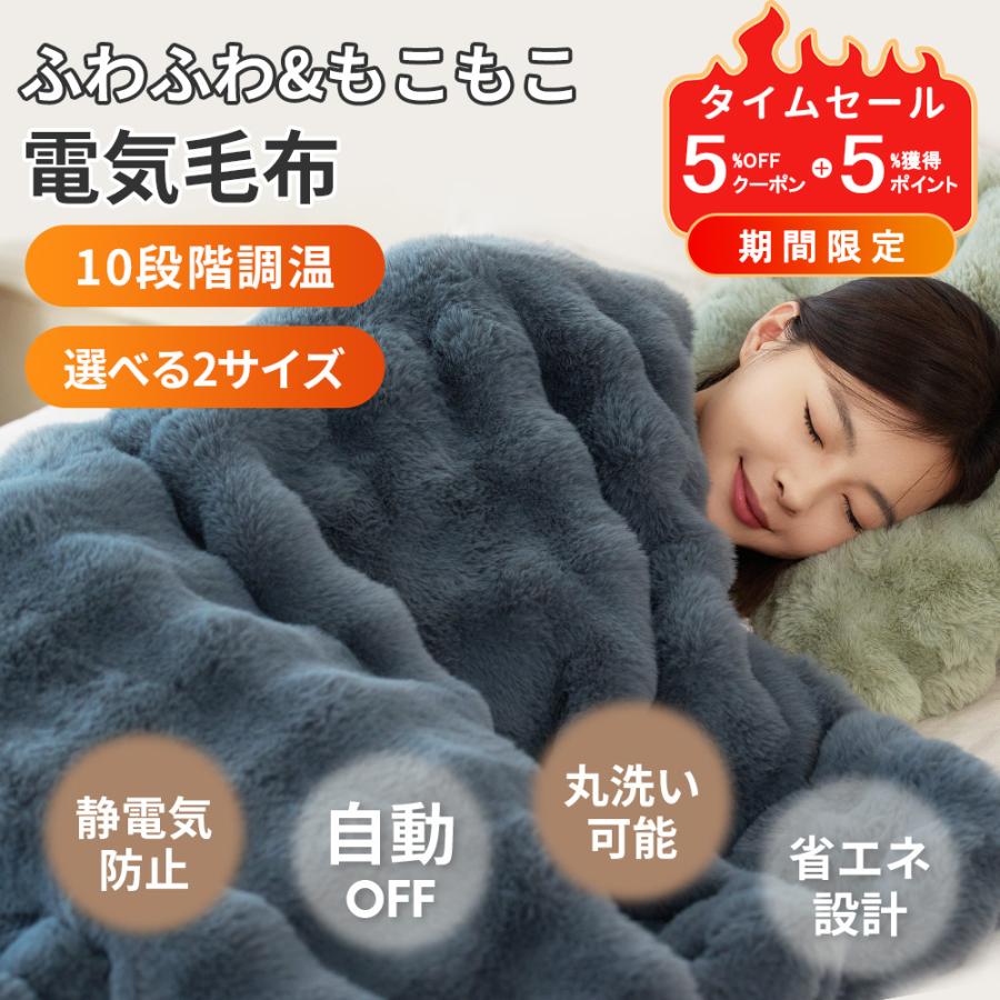 極上ふわとろ! 電気毛布 掛け敷き ふわとろ毛布 モコモコブランケット