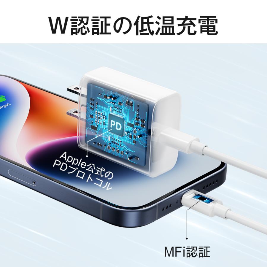 20W GaN急速充電セット」iphone 充電器タイプc USB-C 電源アダプター