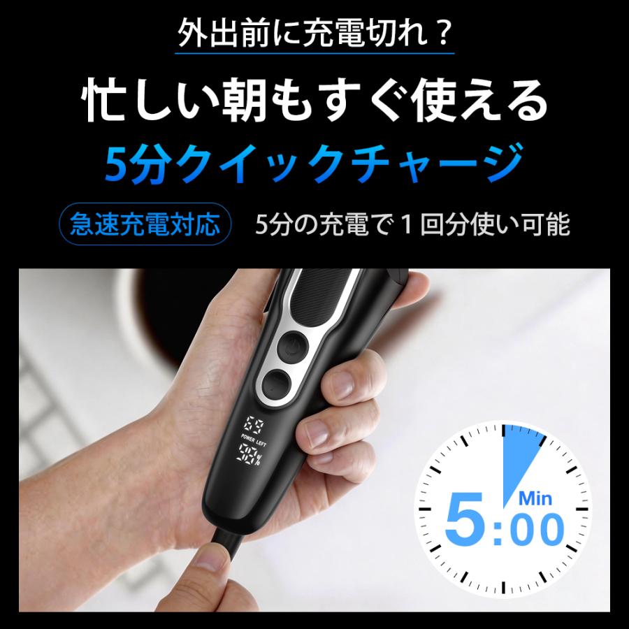 往復式電気シェーバー 3D密着ヘッド 日本製刃網 TYPE-C急速充電 大容量