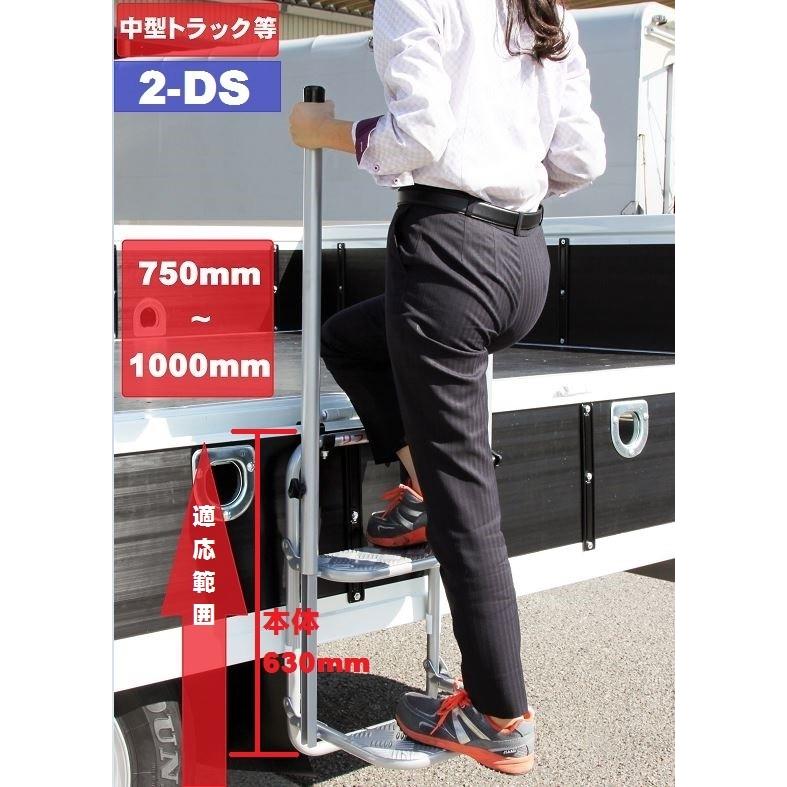 STEPS2-DS 左右手すり ステップ トラック 荷台 荷台ステップ 荷台昇降 昇降 トラック昇降 ハシゴ 労災対策 晃伸精機 STEPS ...