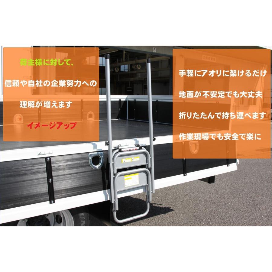 STEPS2-DS 左右手すり ステップ トラック 荷台 荷台ステップ 荷台昇降 昇降 トラック昇降 ハシゴ 労災対策 晃伸精機 STEPS ...