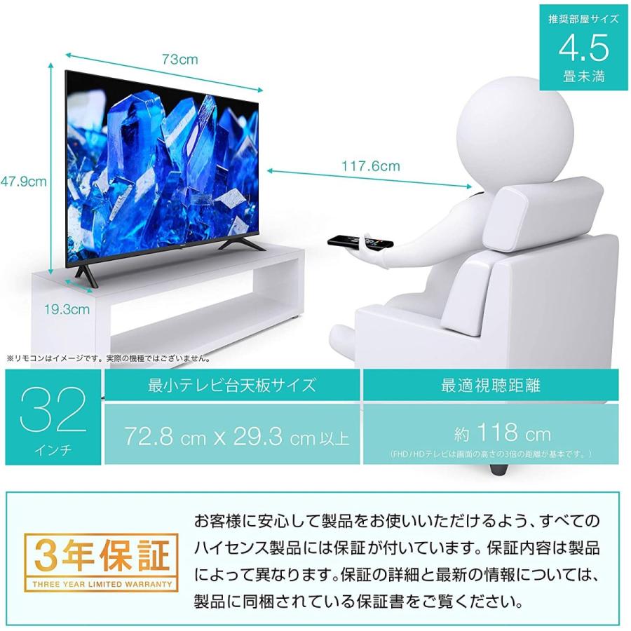 ハイセンス 32V型 ハイビジョン 液晶テレビ 32A40G Amazon Prime Video対応 ADSパネル 3年保証 2021年モデル  お届け日指定可