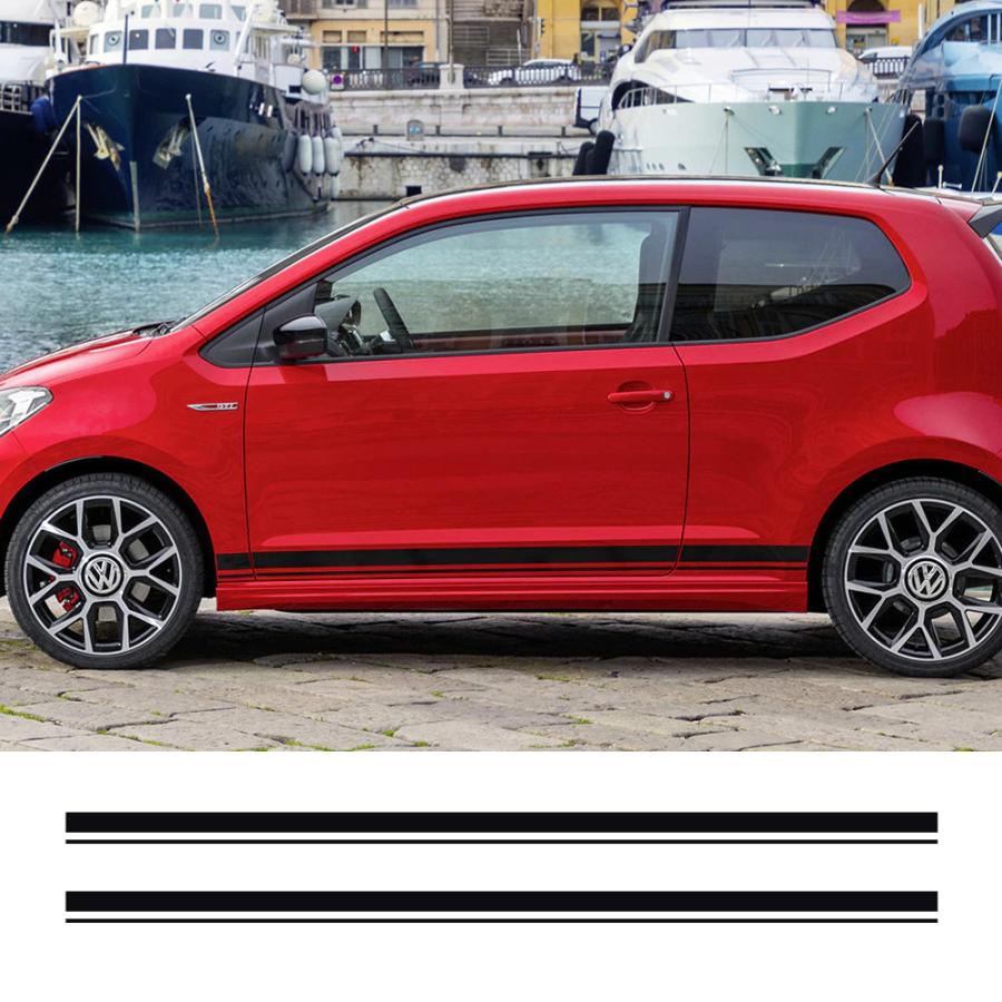 スタイリングステッカー デカール サイドドア 送料無料左右セット 195×7cm VW フォルクスワーゲン 12カラーより選択 車 A7CTOqMTK2, ドレスアップ用品 サイドラインステッカー(送料込) 左右セット
