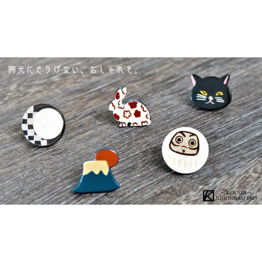 越前 ピンバッジ おしゃれ うるしピンズ ラデン三ヶ月市松 日本