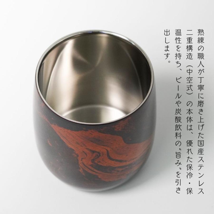 漆磨 2重ロックカップ 白檀 ダルマ タンブラー 保温 保冷 山中漆器 燕