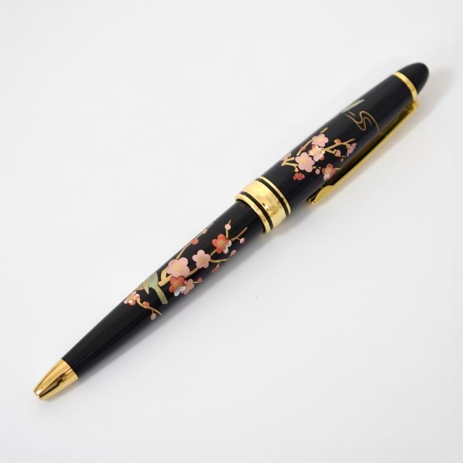山中 漆芸ボールペン 梅に鶯 蒔絵 お土産 伝統工芸 御礼 漆器 海外