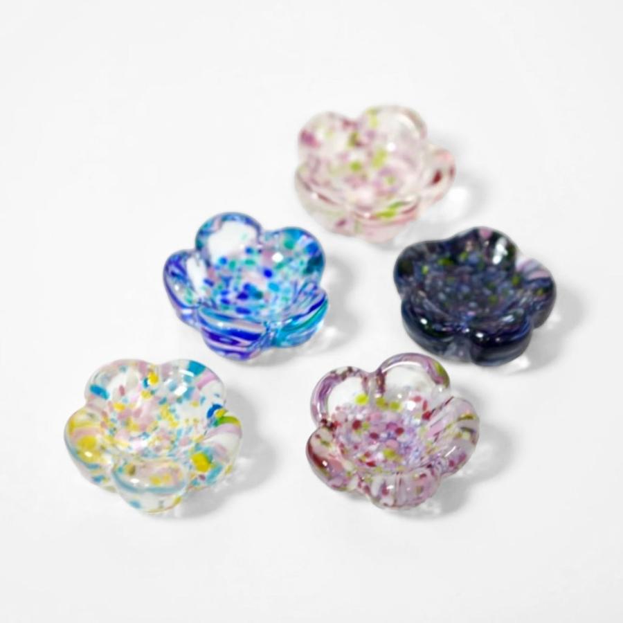 江戸硝子 うきよ花 箸置き 5個セット TOMICRAFT 日本製 ガラス箸置き