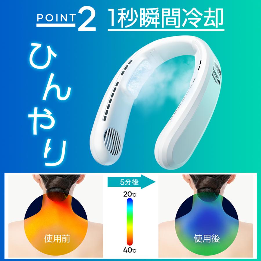 首かけ扇風機 F15 冷却プレート付 ネッククーラー 6000mAh 大容量 3