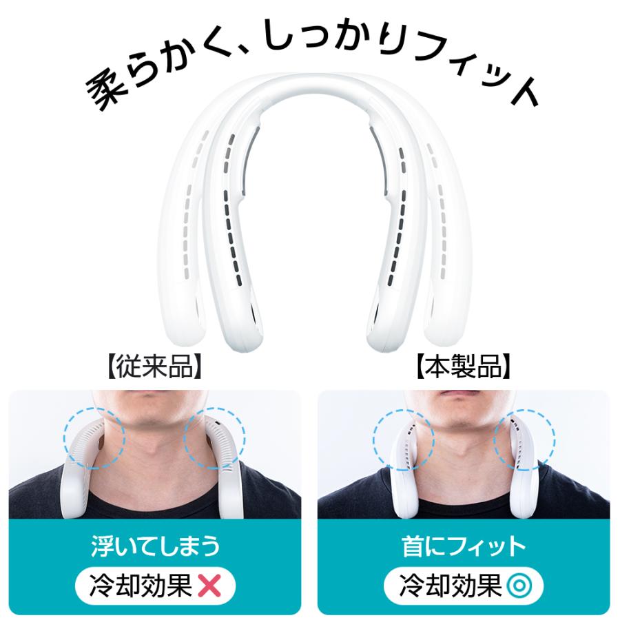 首かけ扇風機 F15 冷却プレート付 ネッククーラー 6000mAh 大容量 3