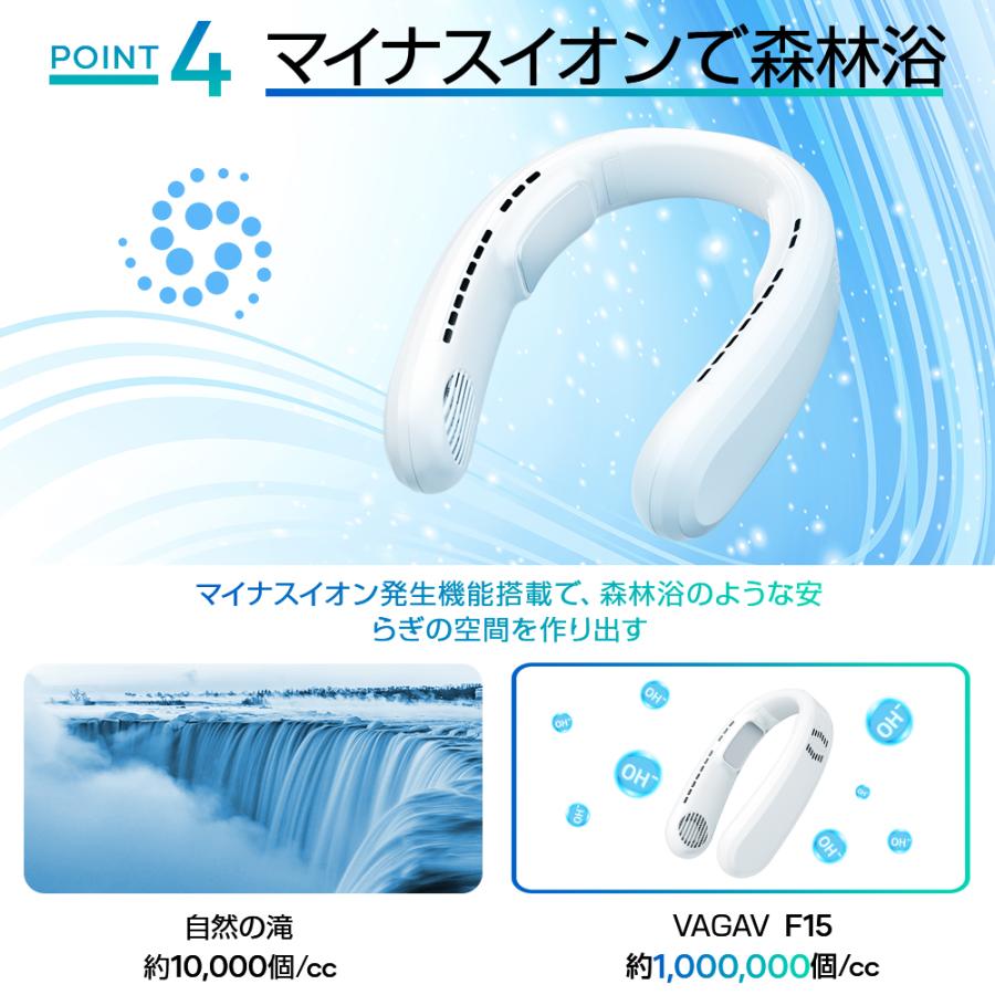 首かけ扇風機 F15 冷却プレート付 ネッククーラー 6000mAh 大容量 3