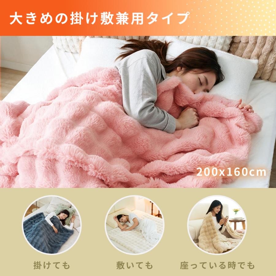 電気毛布 10段階調温 ふわとろ毛布 掛け敷き兼用 電気ブランケット