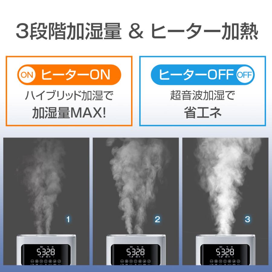 Geekin 【加熱式&超音波式】加湿器 大容量6L 7.0インチ大画面 知能恒湿