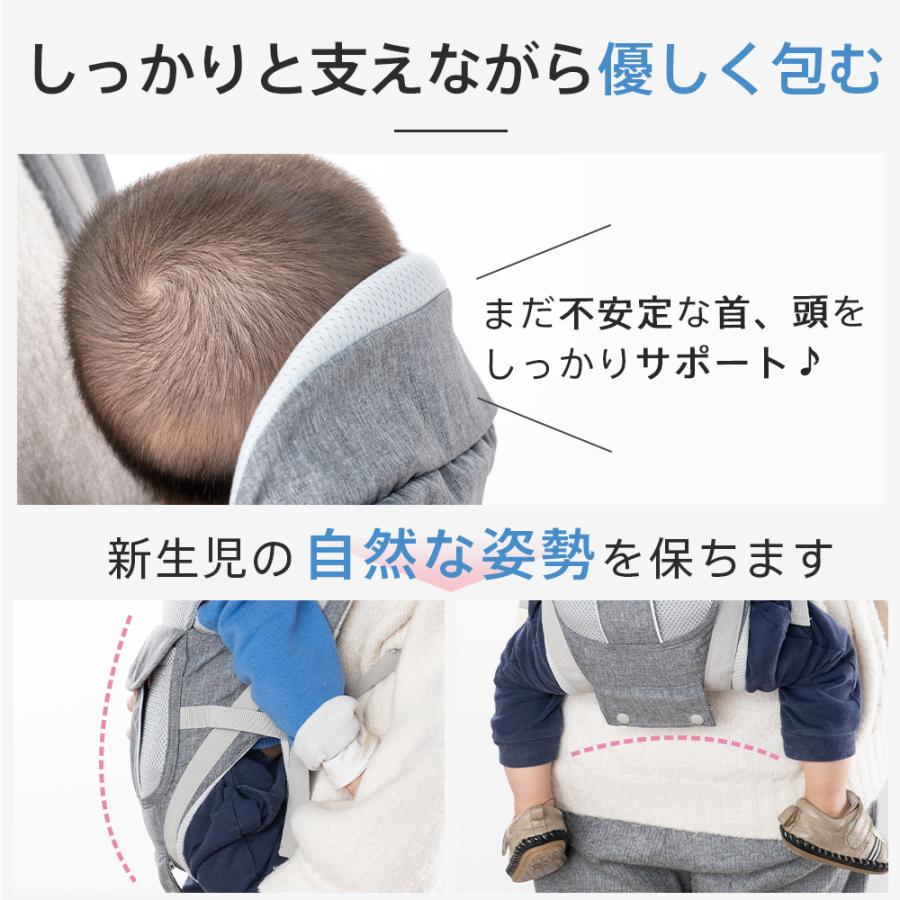 抱っこ紐 新生児 から使える 抱っこひも ヒップシート付き おんぶ紐 9way ベビーキャリア ウエストキャリー分離可 メッシュ素材 対面抱き 前向き 抱っこ｜kousyoustore｜06