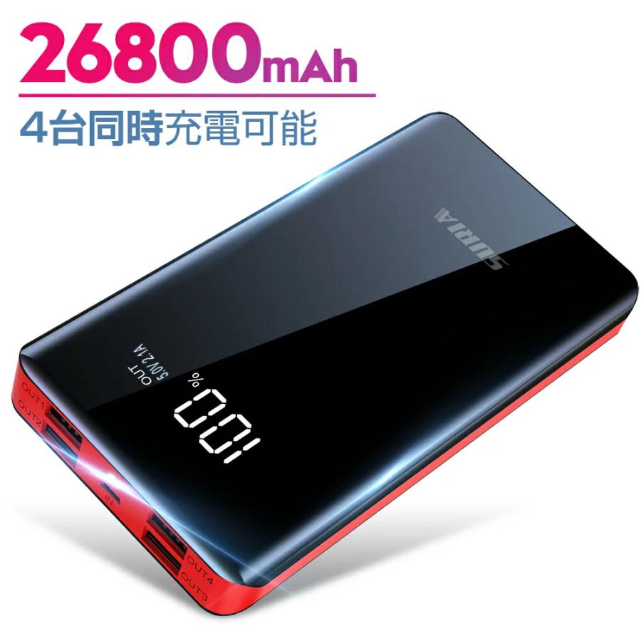 日本代理店正規品 【送料無料】【26800mAh\u0026 LEDライト付き