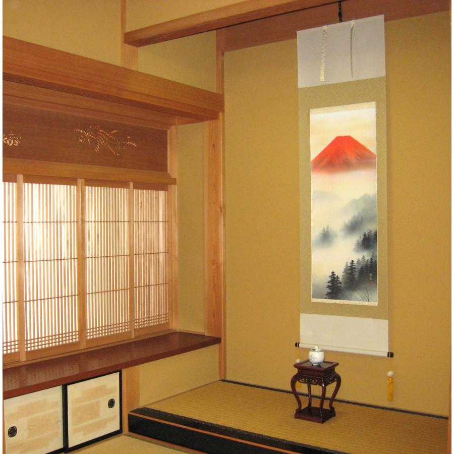 掛け軸 掛軸 赤富士 萩原緑翠 (特殊工芸作品・新品) : 掛け軸の専門店
