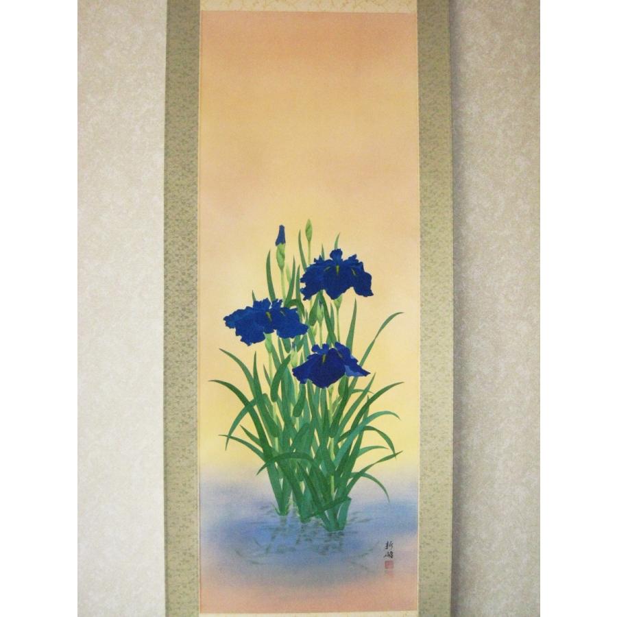掛け軸　掛軸　絵画　菖蒲　ショウブ　堀　高泉 掛け軸 菖蒲（しょうぶ）◇堀 高泉（真作・新品）