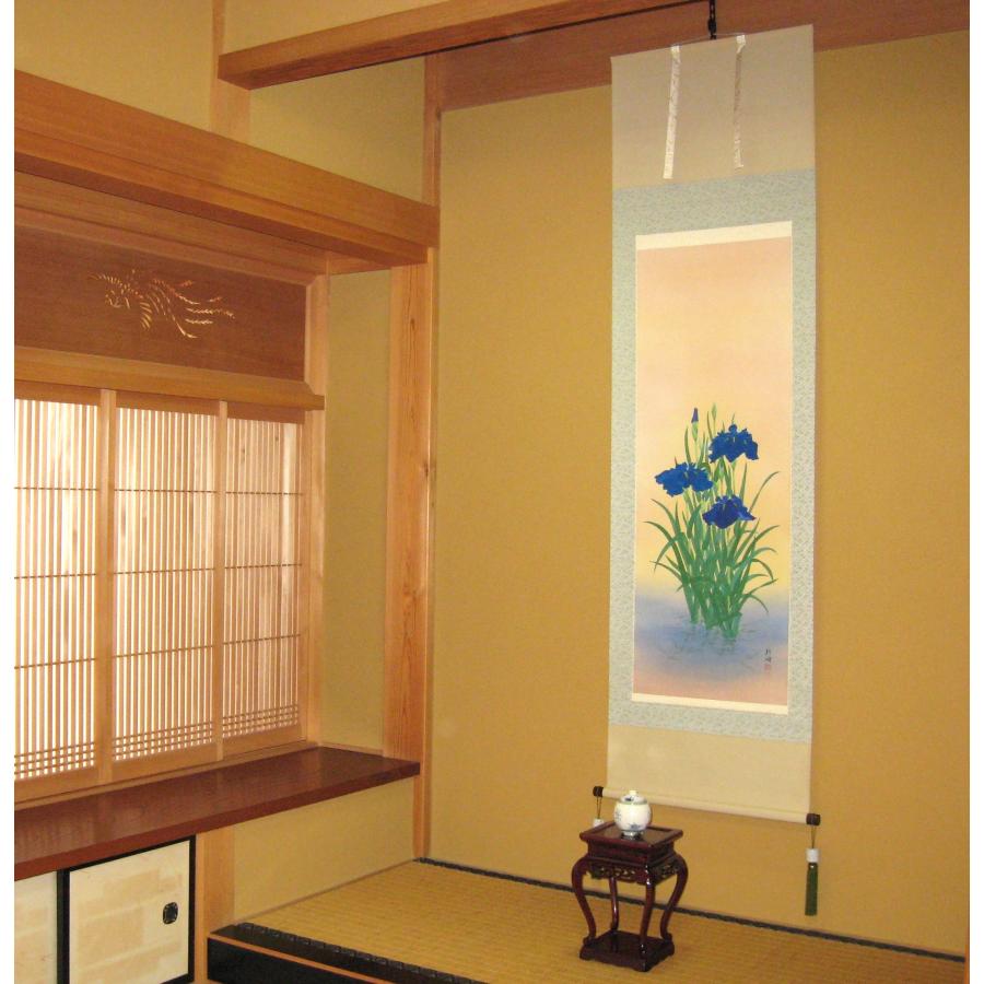 掛け軸 掛軸 菖蒲(しょうぶ) 浅井新明 (真作・新品) : 掛け軸の専門店