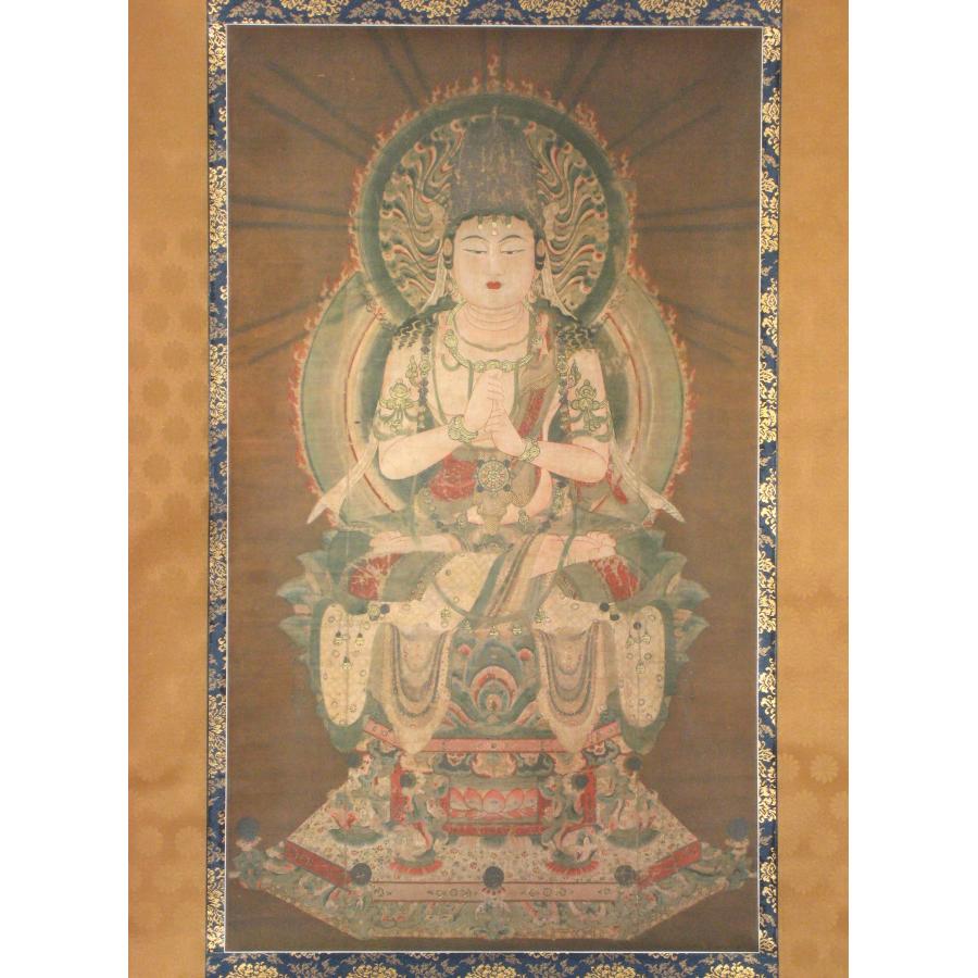掛け軸　大日如来像 金剛界　根津美術館蔵　重要文化財 (複製)　共箱・タトウ箱付 掛け軸 掛軸 大日如来像（金剛界）根津美術館蔵 重要文化財 (複製