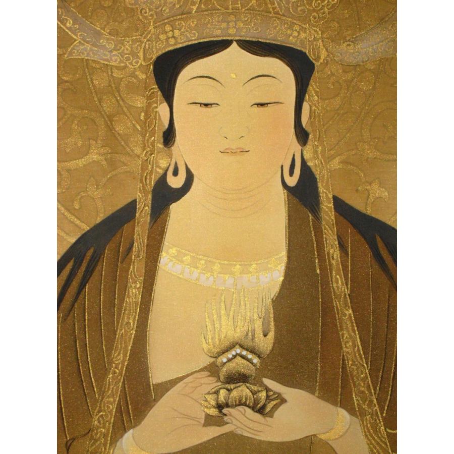 掛け軸 掛軸 法隆寺 救世観音 夢殿 野村雪草 尺八立（真作・中古) 共箱 