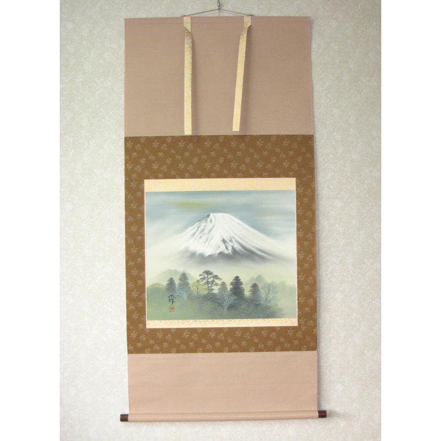 掛け軸 掛軸 富峰風景(富士山) 成瑞 (真筆・中古) 共箱・タトウ 掛け軸 掛軸 富峰風景(富士山) 成瑞 (真筆・中古) 共箱・タトウ