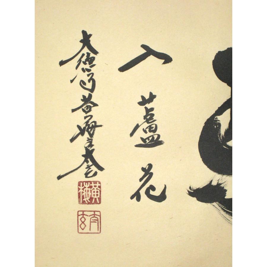 【真筆】茶掛　白馬入蘆花◆大徳寺 塔頭黄梅院 住職 小林太玄 共箱・タトウ箱付 真筆】茶掛 白馬入蘆花◇大徳寺 塔頭黄梅院 住職 小林太玄 共箱