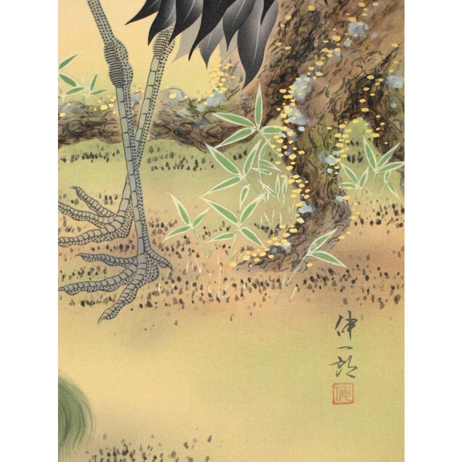 【掛軸】舞堂筆『松鶴図』／鶴と亀・松竹梅・日の出入り　長寿・吉祥　外箱付き　真作 掛軸】舞堂筆『松鶴図』／鶴と亀・松竹梅・日の出入り 長寿