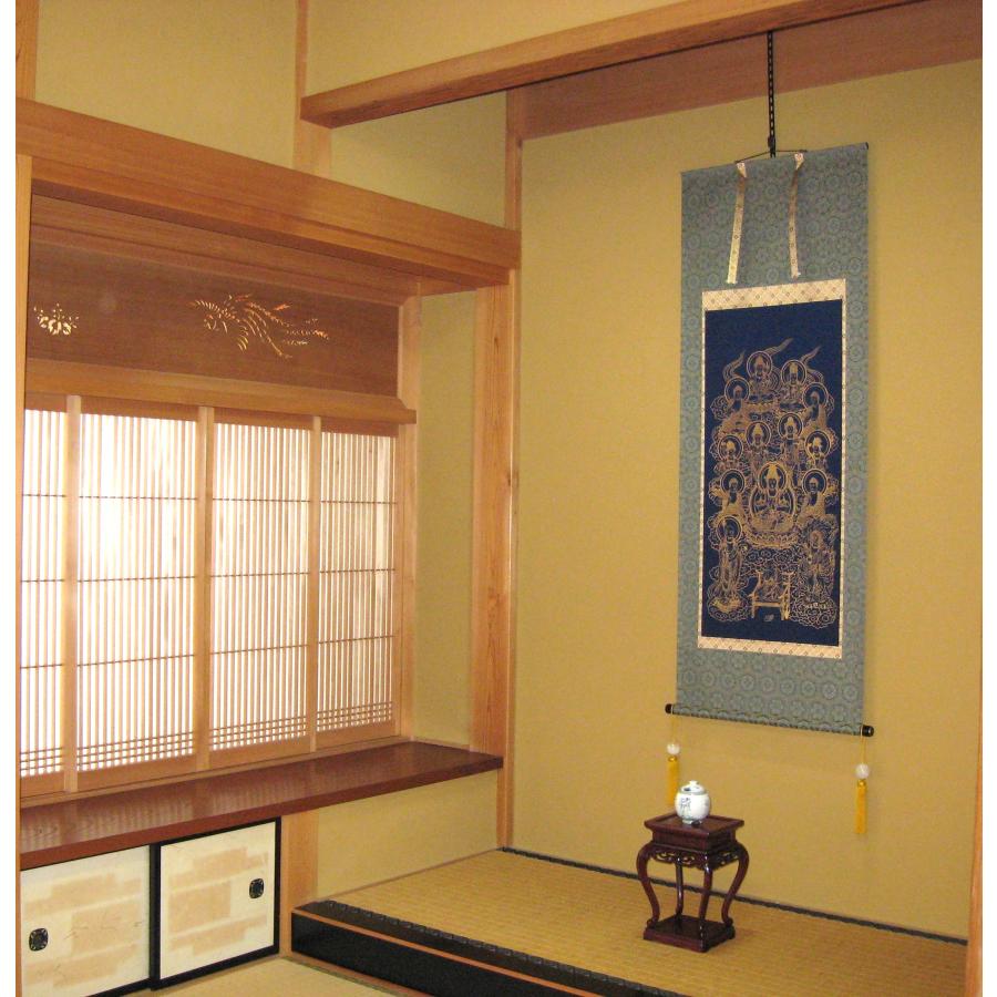 掛け軸 掛軸 箔押 真言十三仏 尺五アンド (箔押・新品)_3
