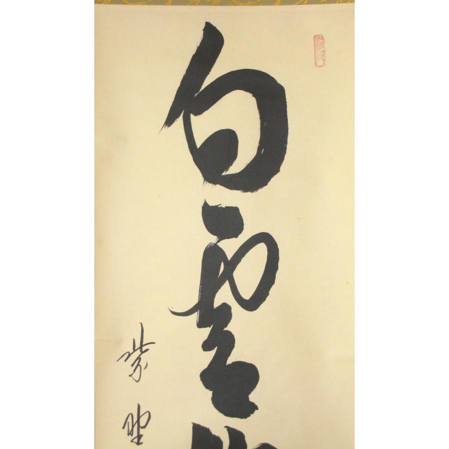 茶掛け 茶掛 白雲抱幽石 大徳寺 塔頭雲林院 藤田寛道 (真筆・中古) 共