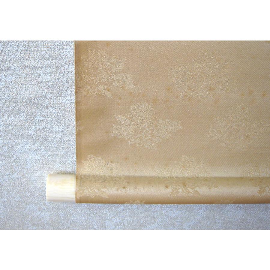 掛け軸 掛軸 百福蓬莱山 長島博山 (真筆・中古) 黒絹本金泥・共箱・二