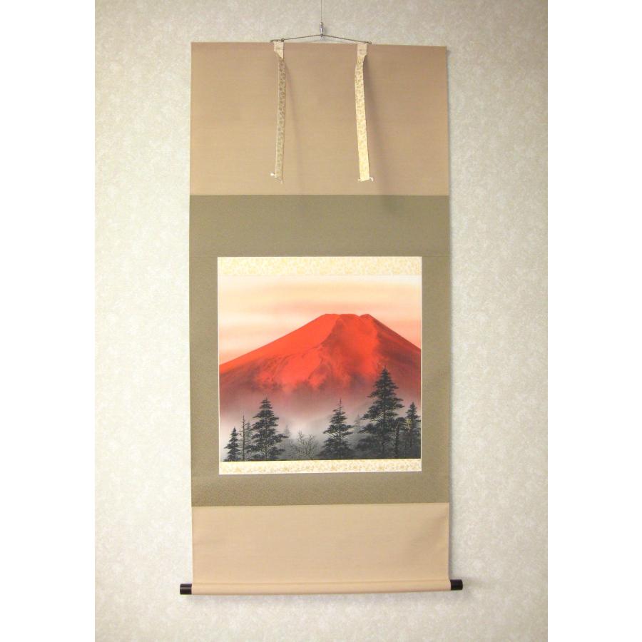 【特価軸】掛け軸 掛軸　富士◆稲垣雅彦 尺八横 (真筆・新品) 共箱・タトウ箱付 掛け軸 掛軸 赤富士 稲垣雅彦 (真作・新品) 尺八横 : 掛け軸の専門店