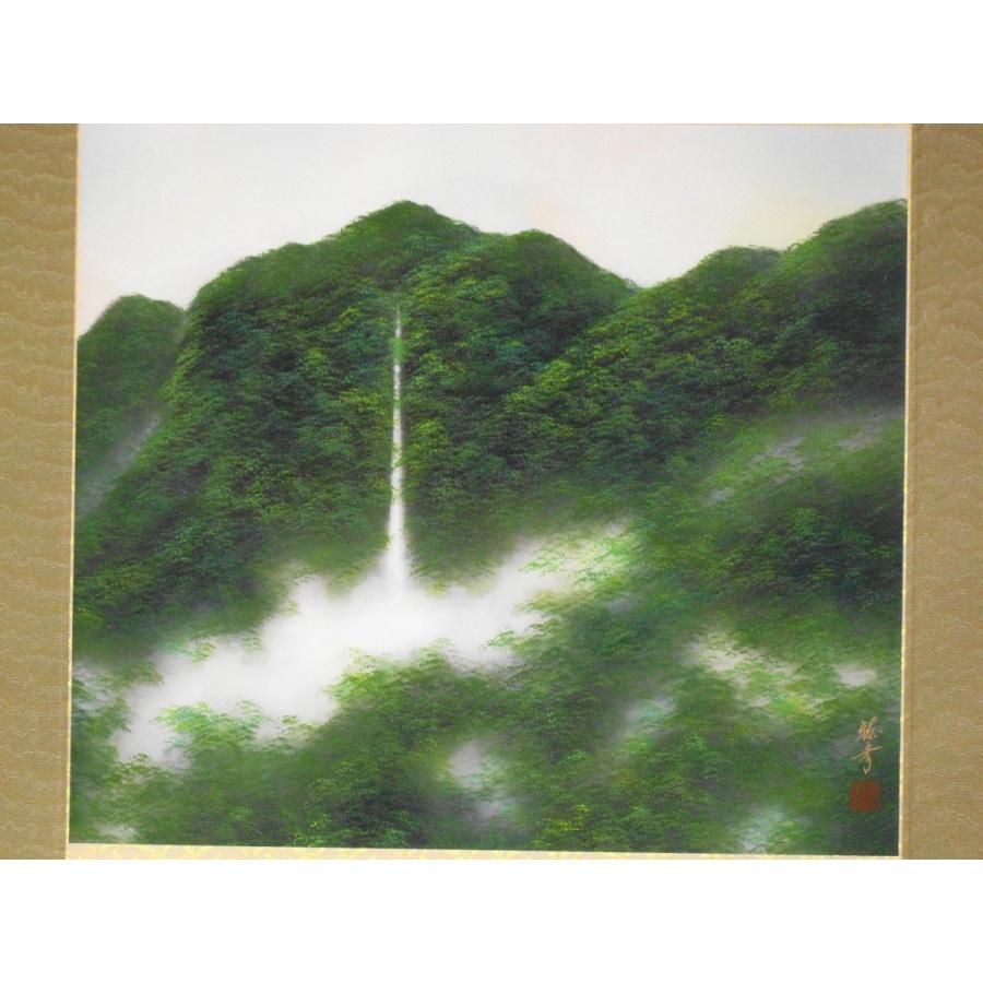 掛け軸 掛軸 青緑山水 稲垣雅彦 （真作・新品） 尺八横 : 掛け軸の専門