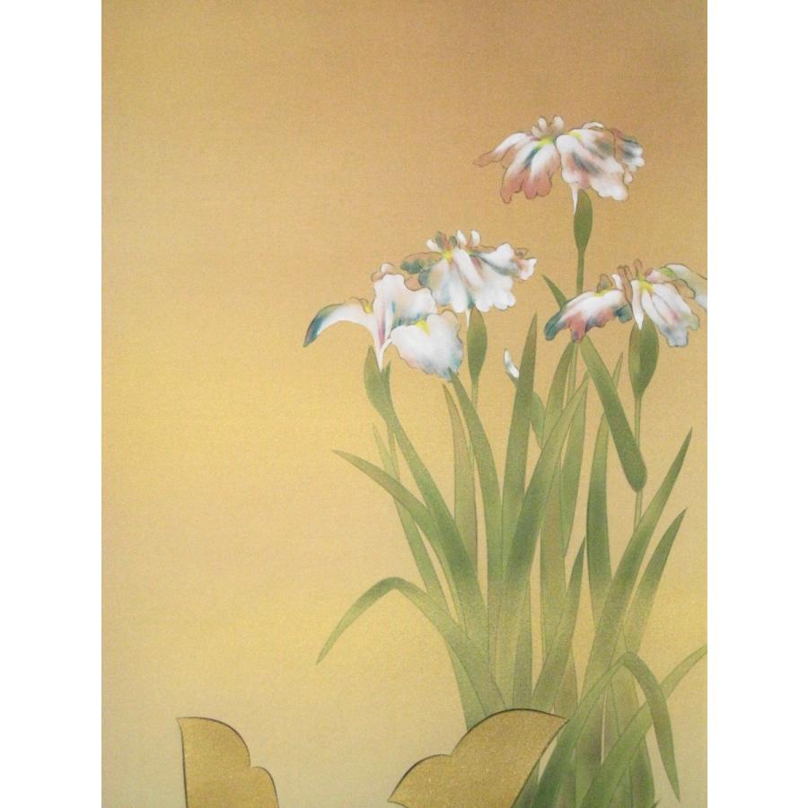 掛け軸 掛軸 菖蒲に兜(しょうぶにかぶと) 岩本青稜 (真作・新品