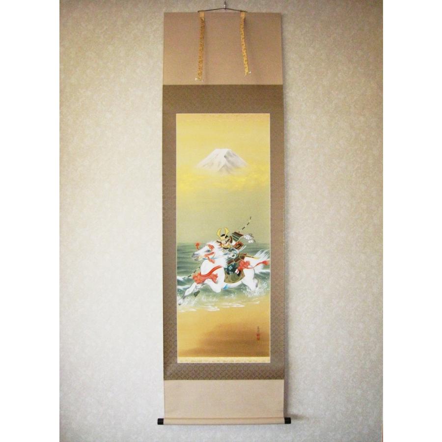 掛け軸 立ち雛 石神直堂 ひな祭り掛け軸 掛軸 武者 石神直堂 (真作