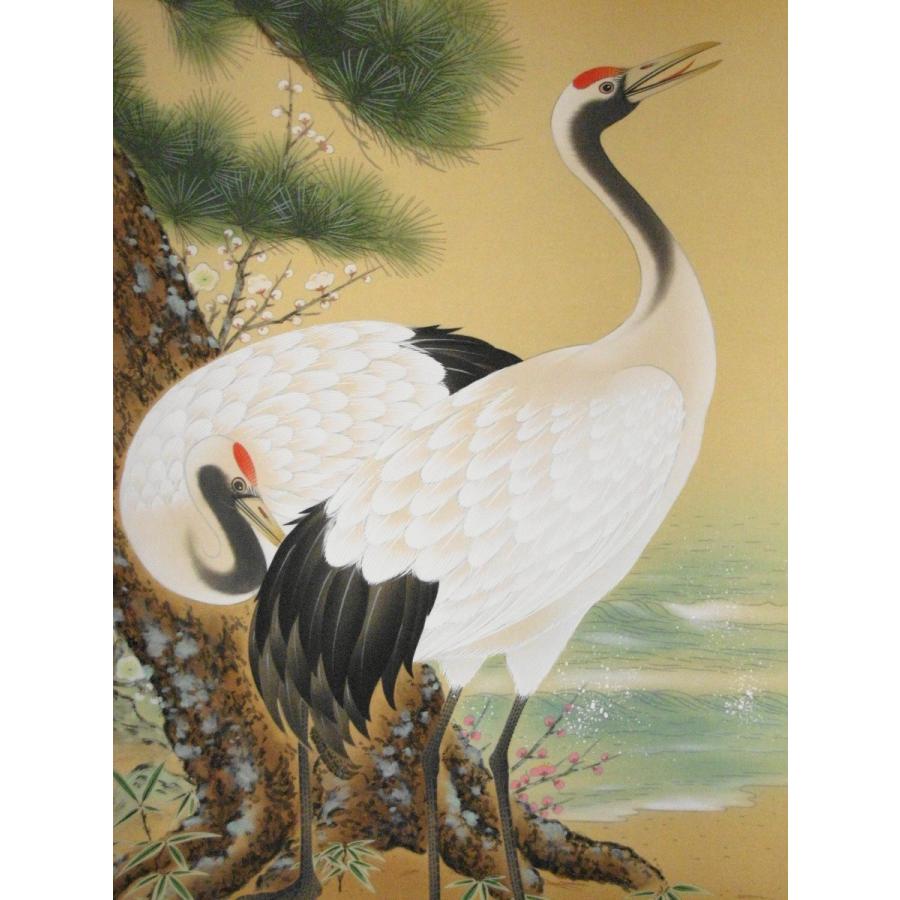 掛け軸 鶴と花 書道 【公式通販】