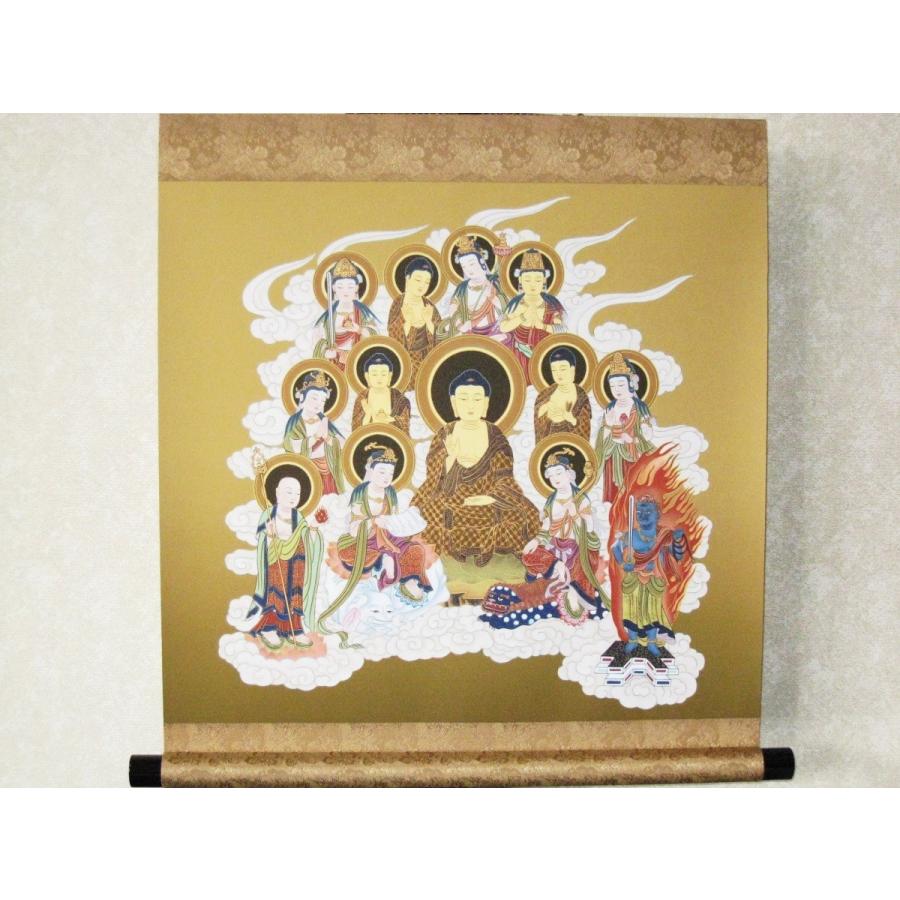 ミニ掛け軸 掛軸 十三仏 小林春堂 (特殊工芸作品・新品) 幅50
