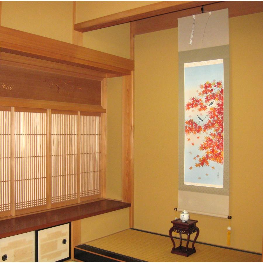 掛け軸 掛軸 紅葉に小禽 鈴木秀湖 (真作・新品) : 掛け軸の専門店 香遊