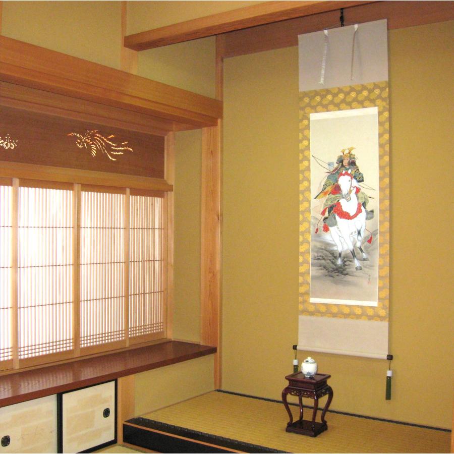 掛け軸 掛軸 武者(白馬) 森 雪堂 (真作・新品) : 掛け軸の専門店 香遊