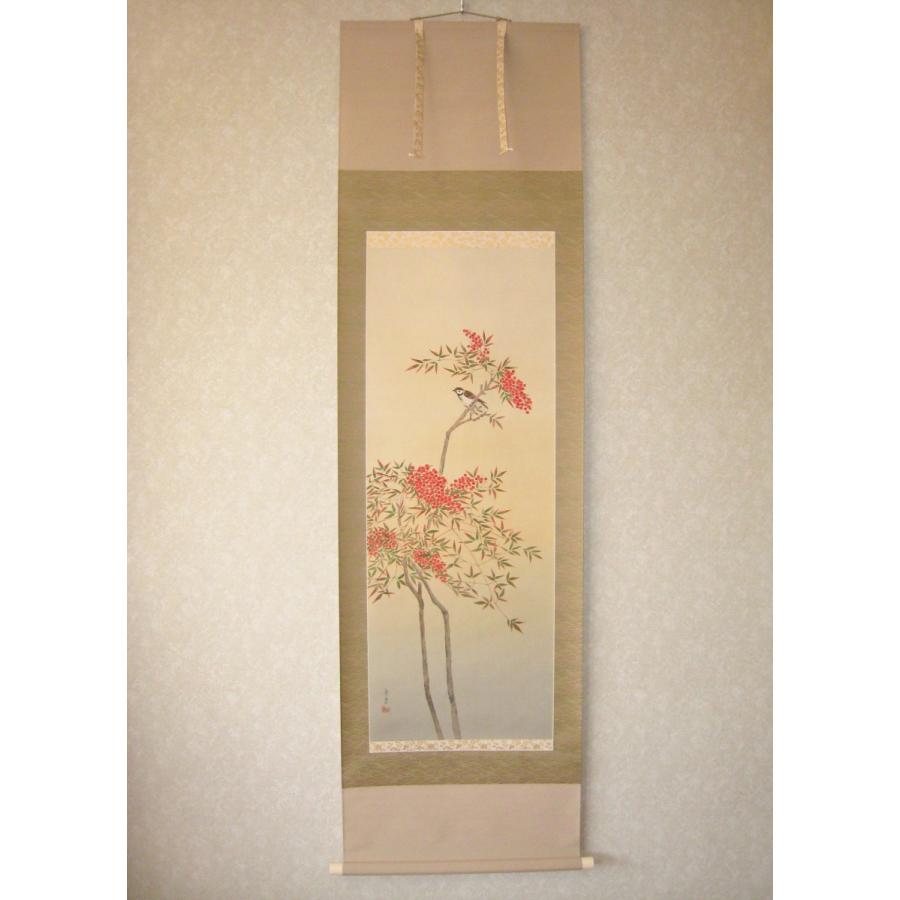 掛け軸 掛軸 南天に雀 石原章堂 (真作・新品) : 掛け軸の専門店