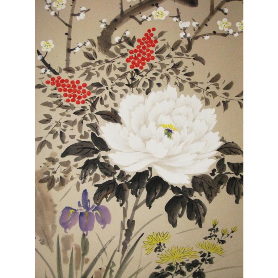 掛け軸 掛軸 四季草花 尾上晩翠 (真作・新品) : 掛け軸の専門店 香遊