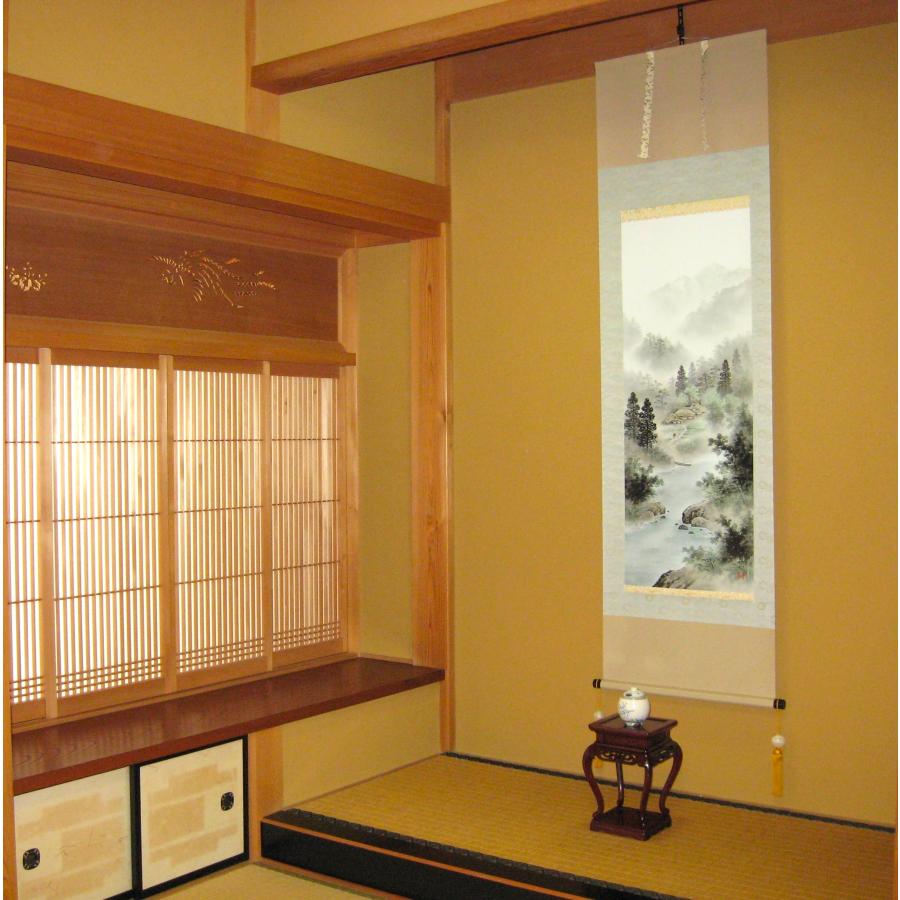 掛け軸 掛軸 彩色山水 太田瑛弥 (特殊工芸作品・新品) : 掛け軸の専門