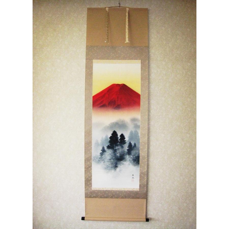 掛け軸 掛軸 赤富士山水 高橋長流 (真作・新品) : 掛け軸の専門店 香遊 