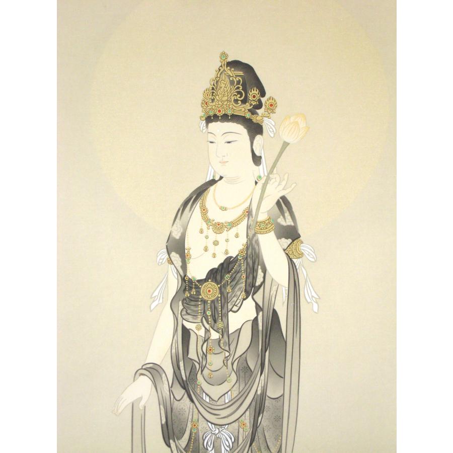 掛け軸 掛軸 雲上観音 野口弧堂 (真作・中古) 共箱・タトウ箱付