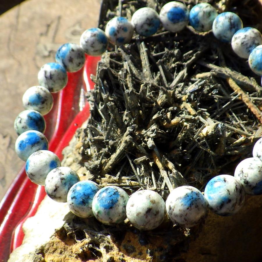 開運 k2ブルー ブレスレット 7mm AAAA級 メンズ レディース