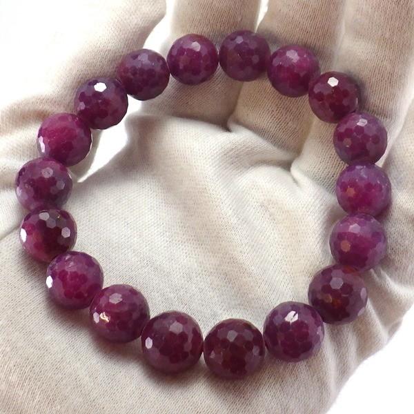 ルビー 天然石 ブレスレット　8㍉×22石 ルビー 天然石 ブレスレット 8㍉×22石