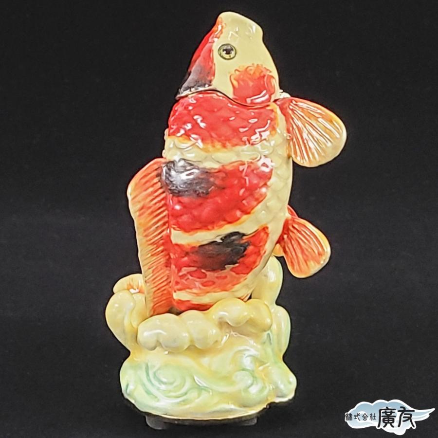 鯉置物　飾り　縁起物　飾り台付き　美品　インテリア 開運 鯉 置物 風水 玄関 インテリア 風水グッズ 開運グッズ ( 高級