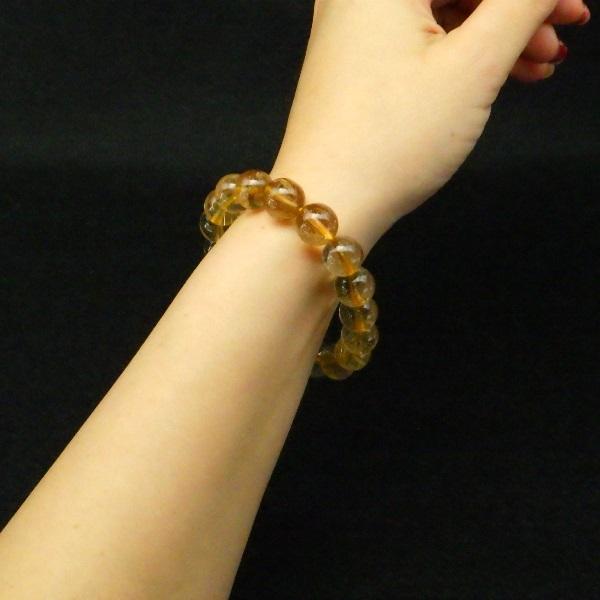 【金運アップ】ルチルクォーツ　ブレスレット 個別売り ブラジル産 金運アップ ゴールドルチルクォーツ 15mm