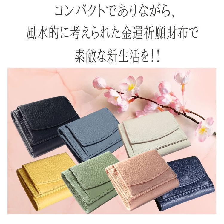 風水 開運財布 一粒万倍日 天赦日 お札折らない ミニ 小さい 本革 三