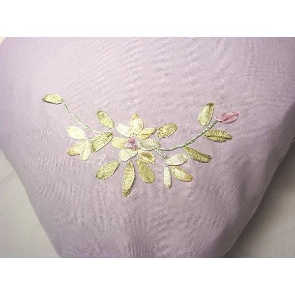 開運 刺繍 クッションカバー 42×42 パープル 紫 おしゃれ 昭和レトロ